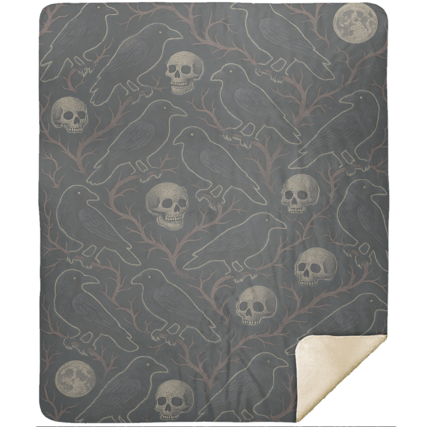 Ravens Eerie Glow Halloween Sherpa Blanket