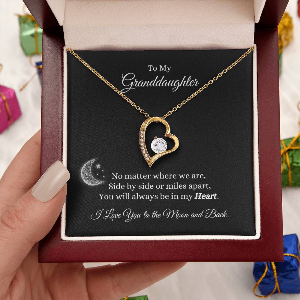 To My Granddaughter | Forever Love Necklace | Love you to the Moon | Gift