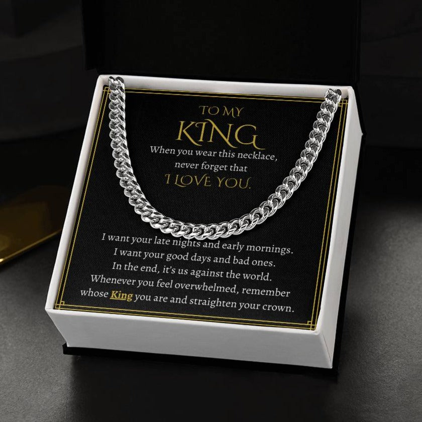 To My Man Cuban Link Chain Necklace | Valentine's Day Gift | Promise Necklace | Gift For Boyfriend Husband Birthday Anniversary