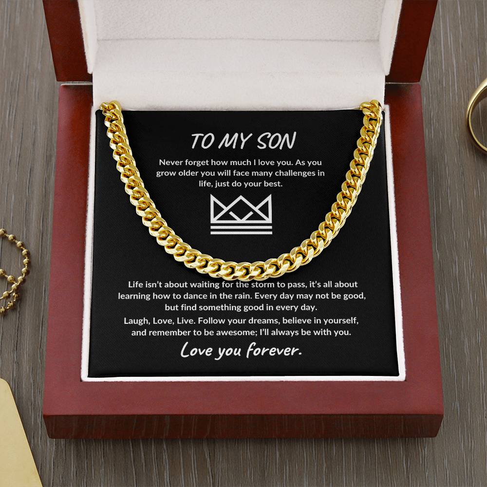 To My Son | I Love You Forever | Cuban Link Chain | Christmas Gift