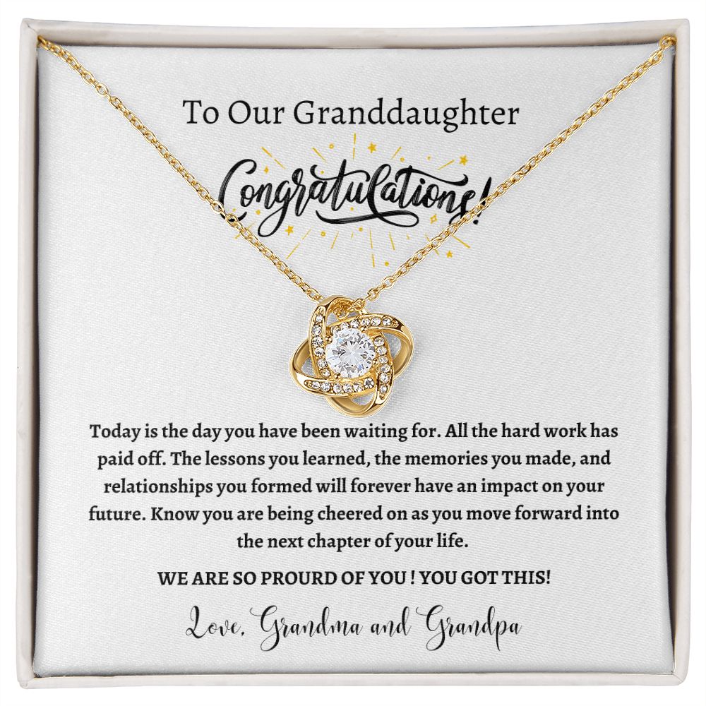 Granddaughter - Congratulations | Love Knot Necklace | Graduation Gift