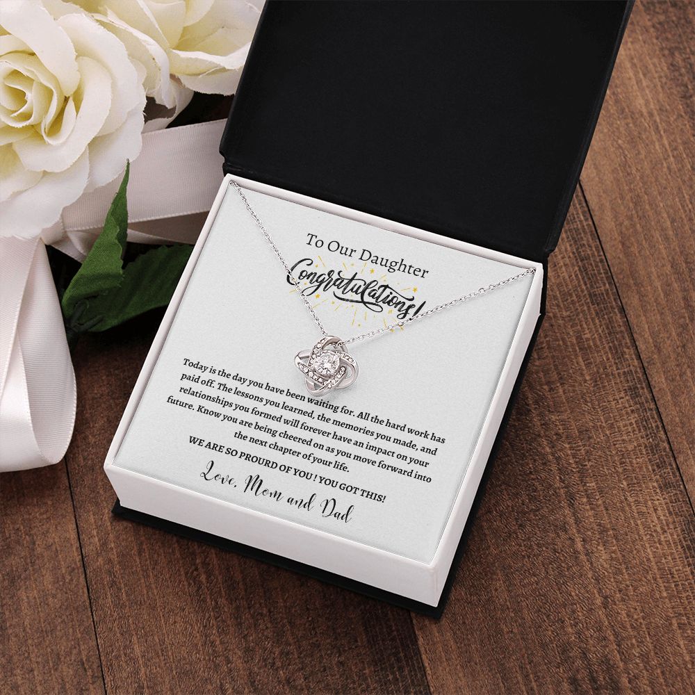 To Our Daughter - Congratulations | Love Knot Necklace | Graduation Gift