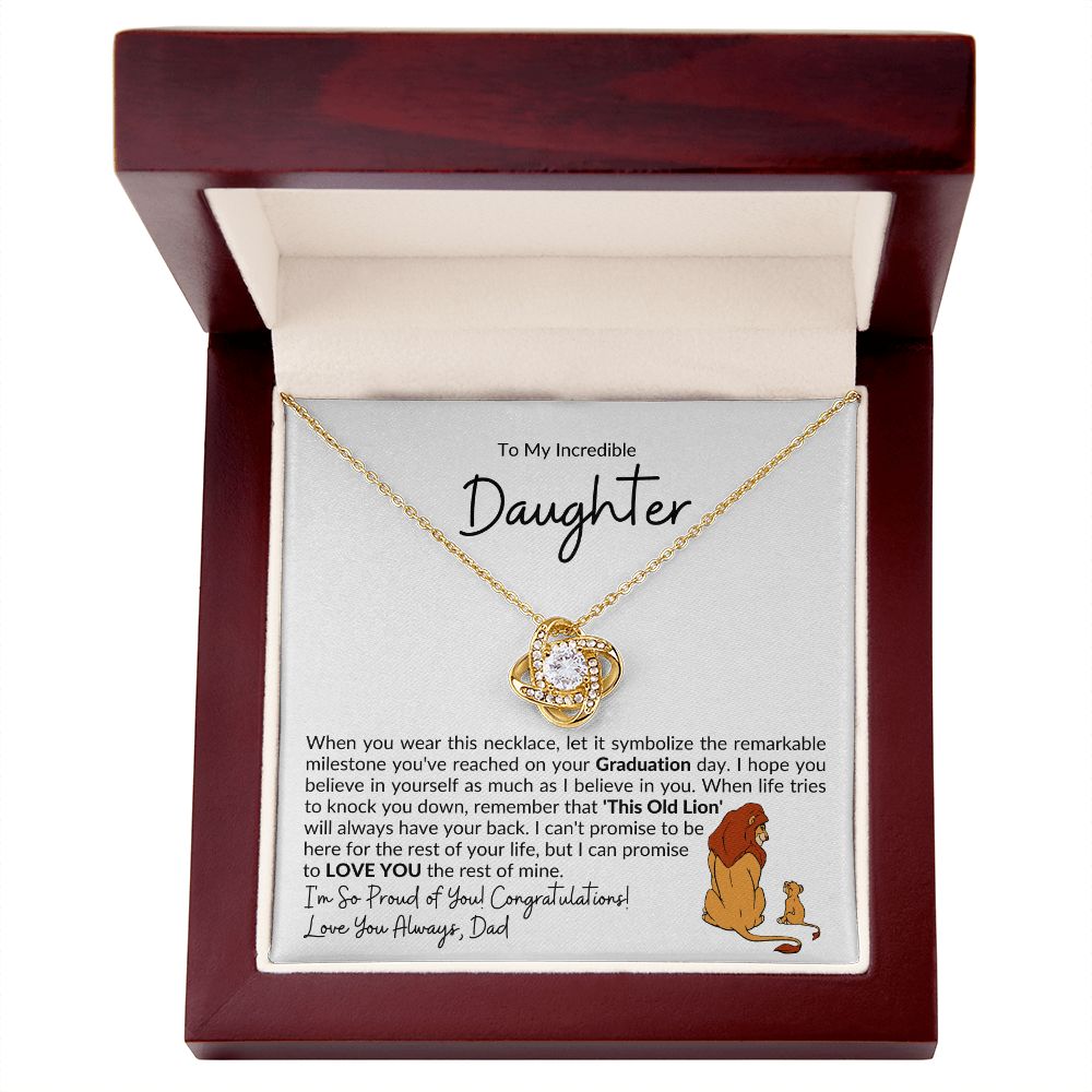 Incredible Daughter - This Old Lion | Love Knot Necklace | Graduation Gift