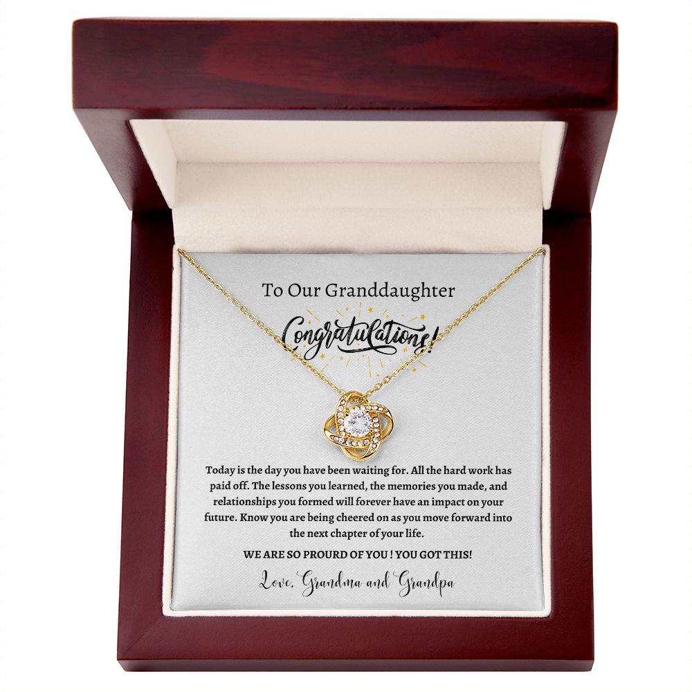 Granddaughter - Congratulations | Love Knot Necklace | Graduation Gift