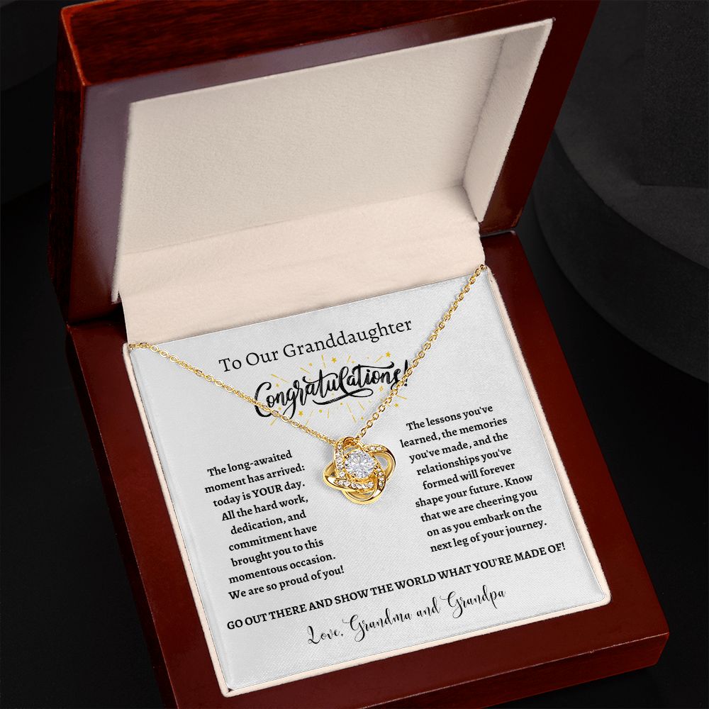 Our Granddaughter - Congratulations | Love Knot Necklace | Graduation Gift