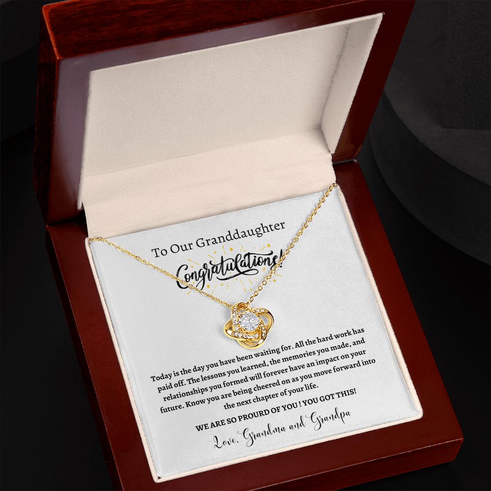 Granddaughter - Congratulations | Love Knot Necklace | Graduation Gift