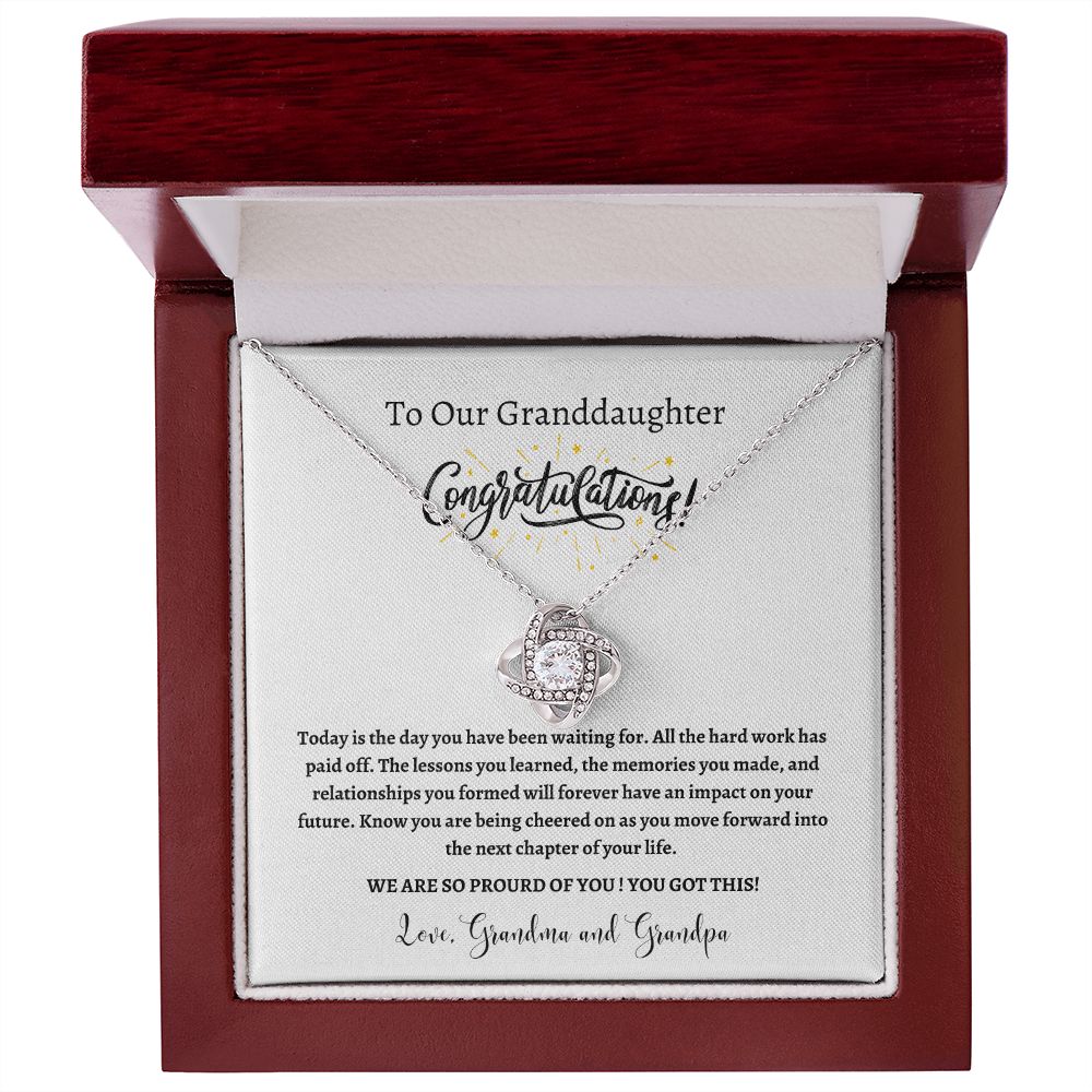 Granddaughter - Congratulations | Love Knot Necklace | Graduation Gift