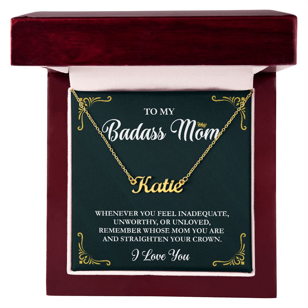BADASS MOM | DAINTY NAME NECKLACE | CHRISTMAS GIFT