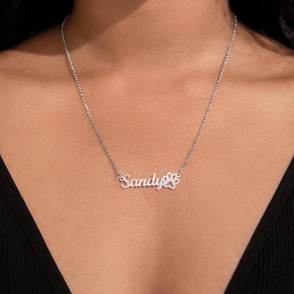 DOG MOM | DAINTY NAME NECKLACE | CHRISTMAS GIFT | MEMORIAL GIFT