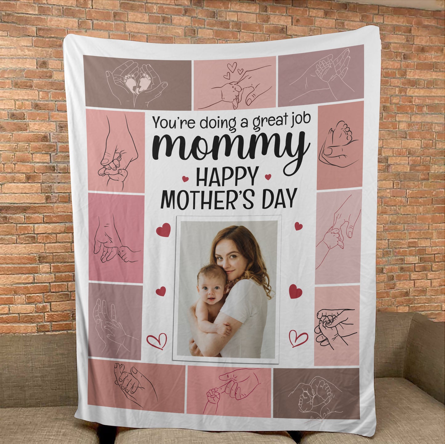 You're Doing A Great Job Mommy | Personalized Photo Blanket