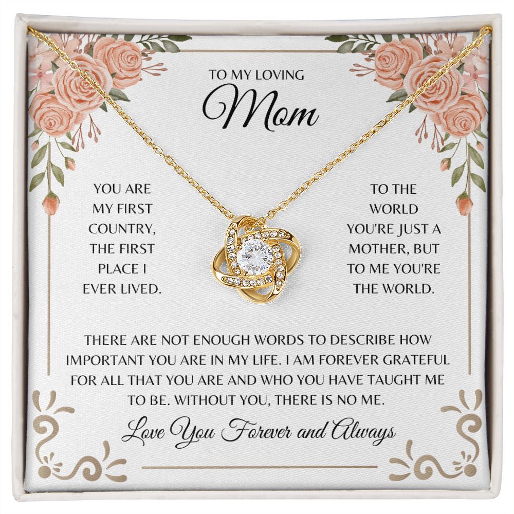 To My Loving Mom | Love Knot Necklace | Mother's Day | Birthday | Gift