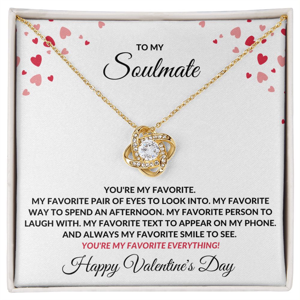 TO MY SOULMATE | LOVE KNOT NECKLACE | VALENTINES DAY GIFT