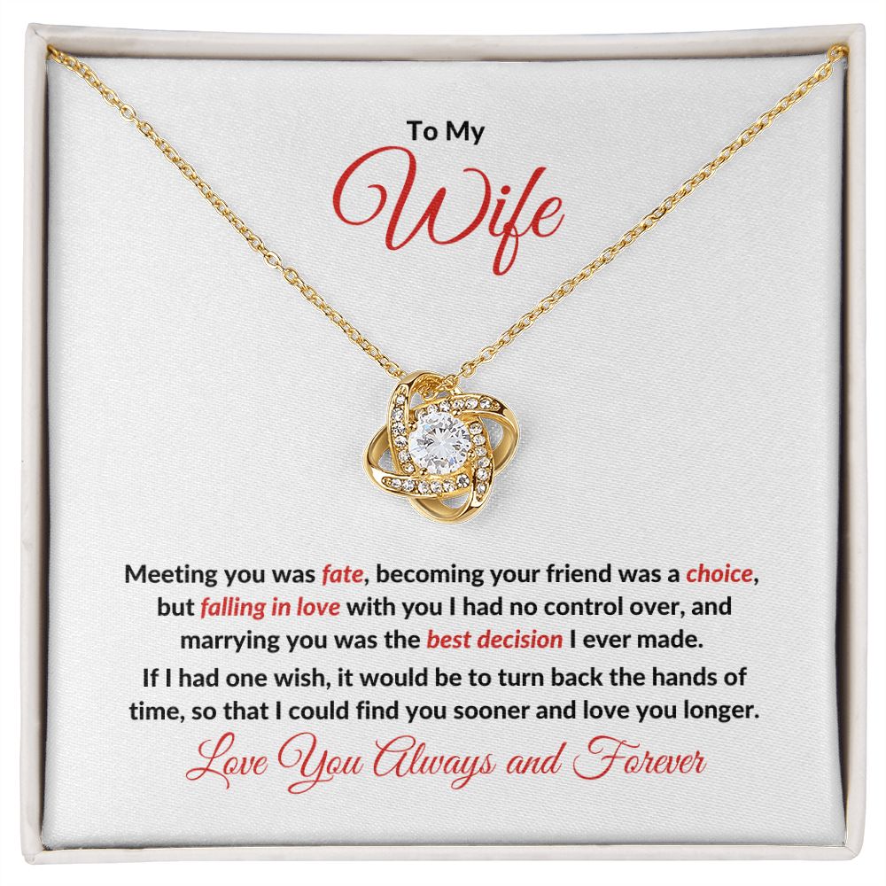 TO MY WIFE | LOVE KNOT NECKLACE | CHRISTMAS GIFT | VALENTINE'S DAY GIFT