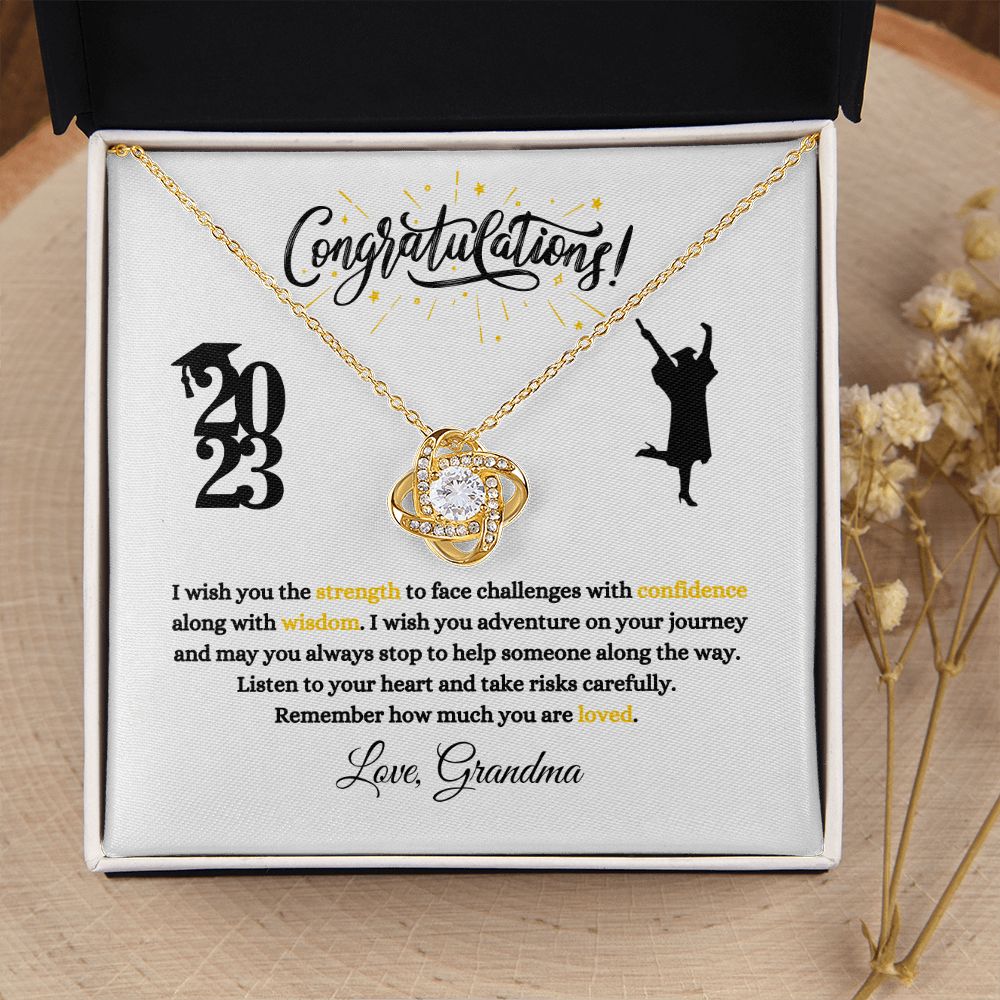 GRANDDAUGHTER | LOVE KNOT NECKLACE | GRADUATION GIFT | CLASS OF 2023