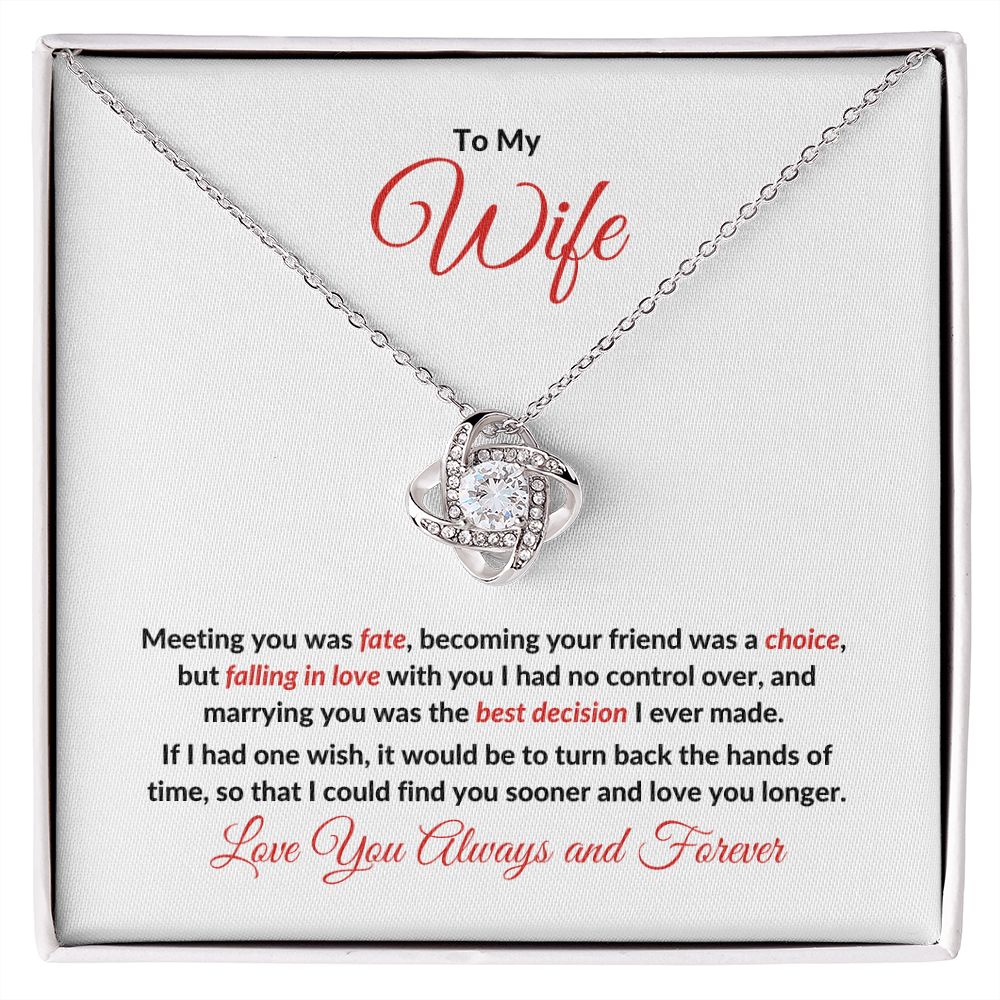 TO MY WIFE | LOVE KNOT NECKLACE | CHRISTMAS GIFT | VALENTINE'S DAY GIFT