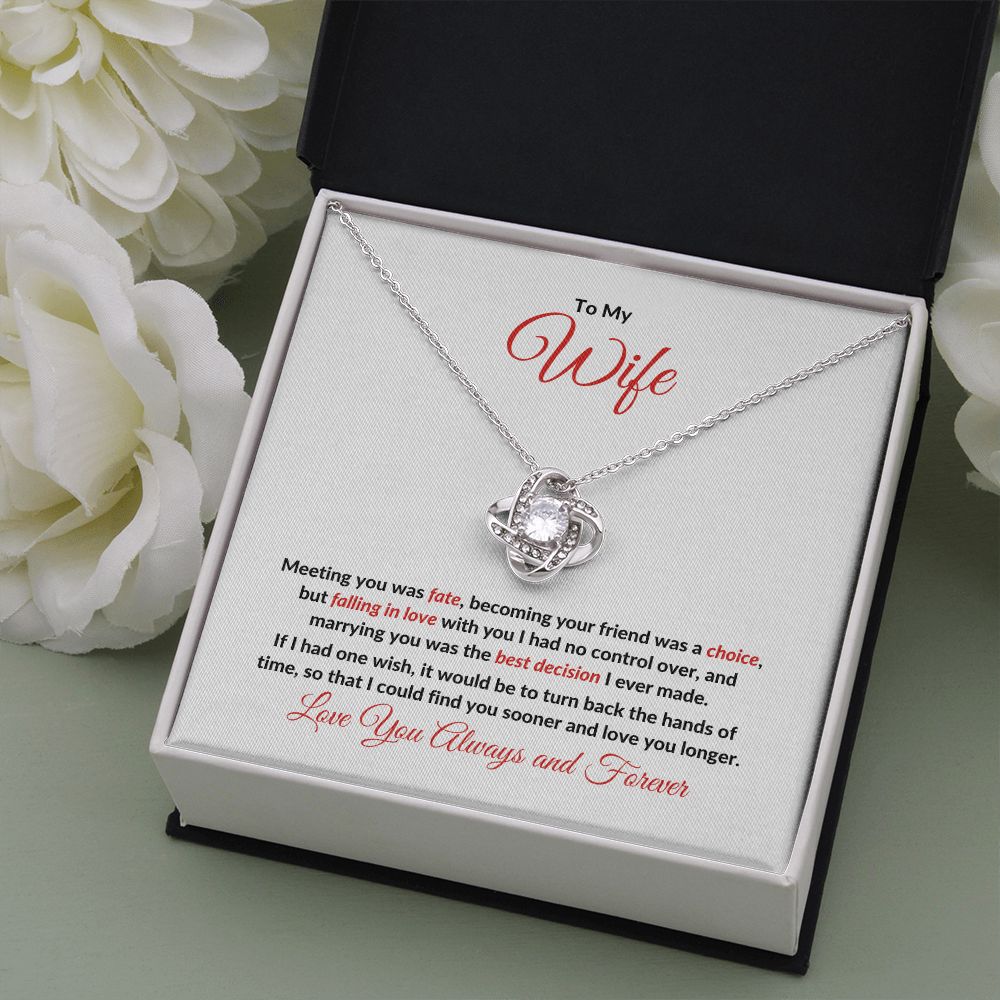 TO MY WIFE | LOVE KNOT NECKLACE | CHRISTMAS GIFT | VALENTINE'S DAY GIFT