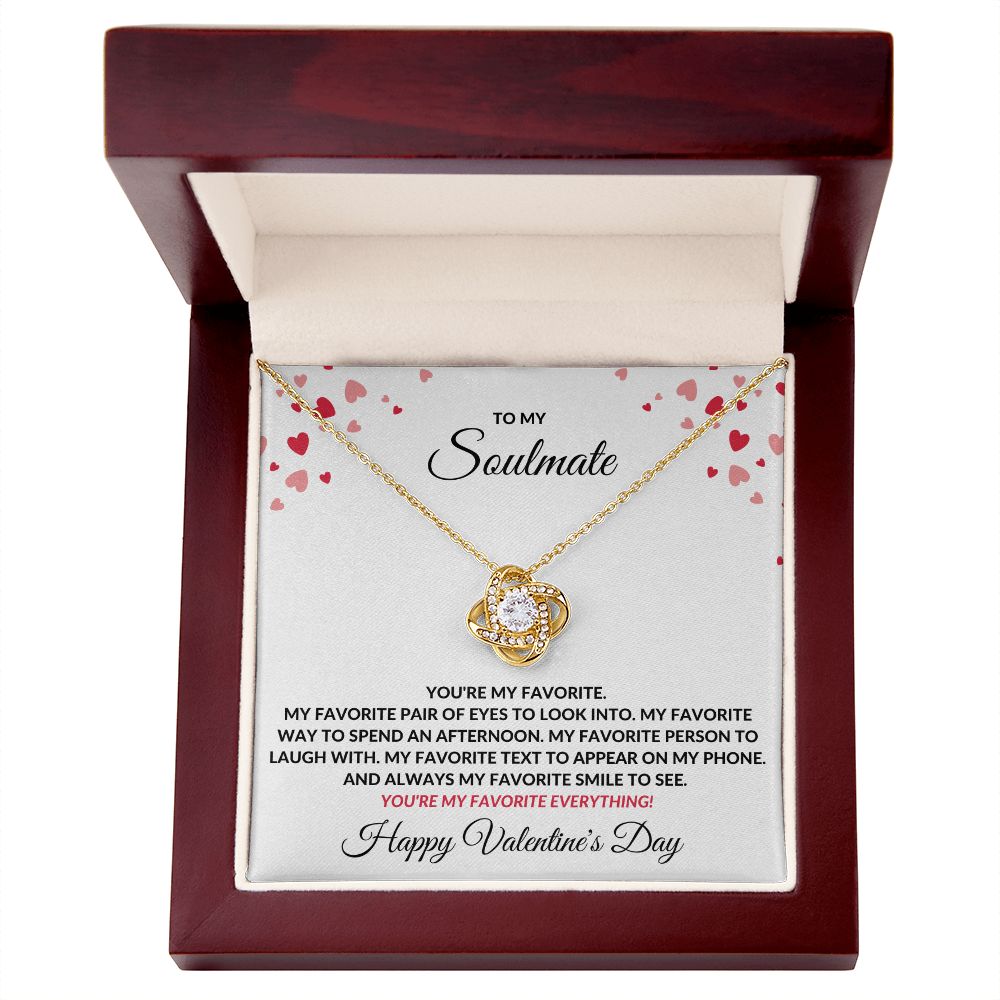 TO MY SOULMATE | LOVE KNOT NECKLACE | VALENTINES DAY GIFT