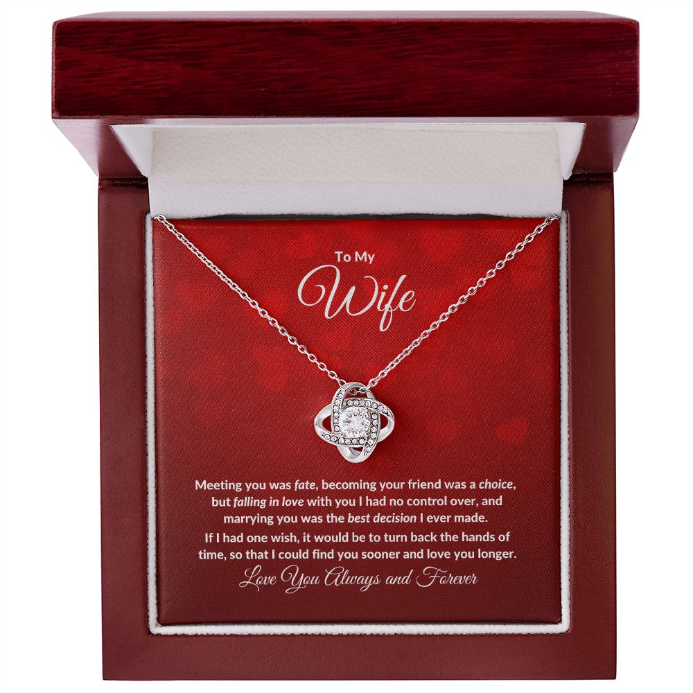 TO MY WIFE | LOVE KNOT NECKLACE | VALENTINES DAY GIFT