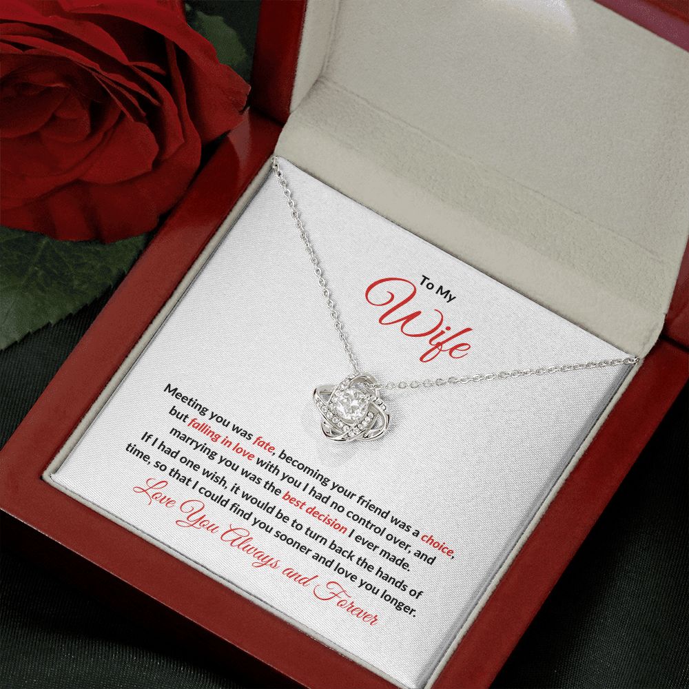TO MY WIFE | LOVE KNOT NECKLACE | CHRISTMAS GIFT | VALENTINE'S DAY GIFT