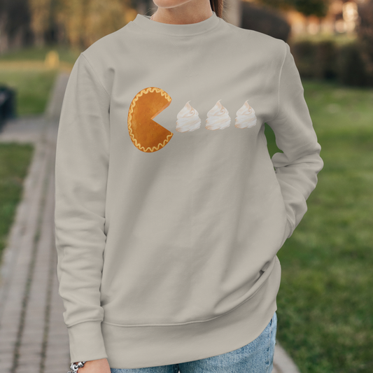 Pumpkin Pac Man Crewneck Pullover Sweatshirt