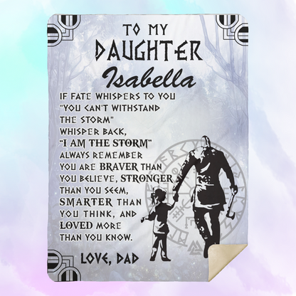 Daughter - I am the Storm | Personalized Blanket