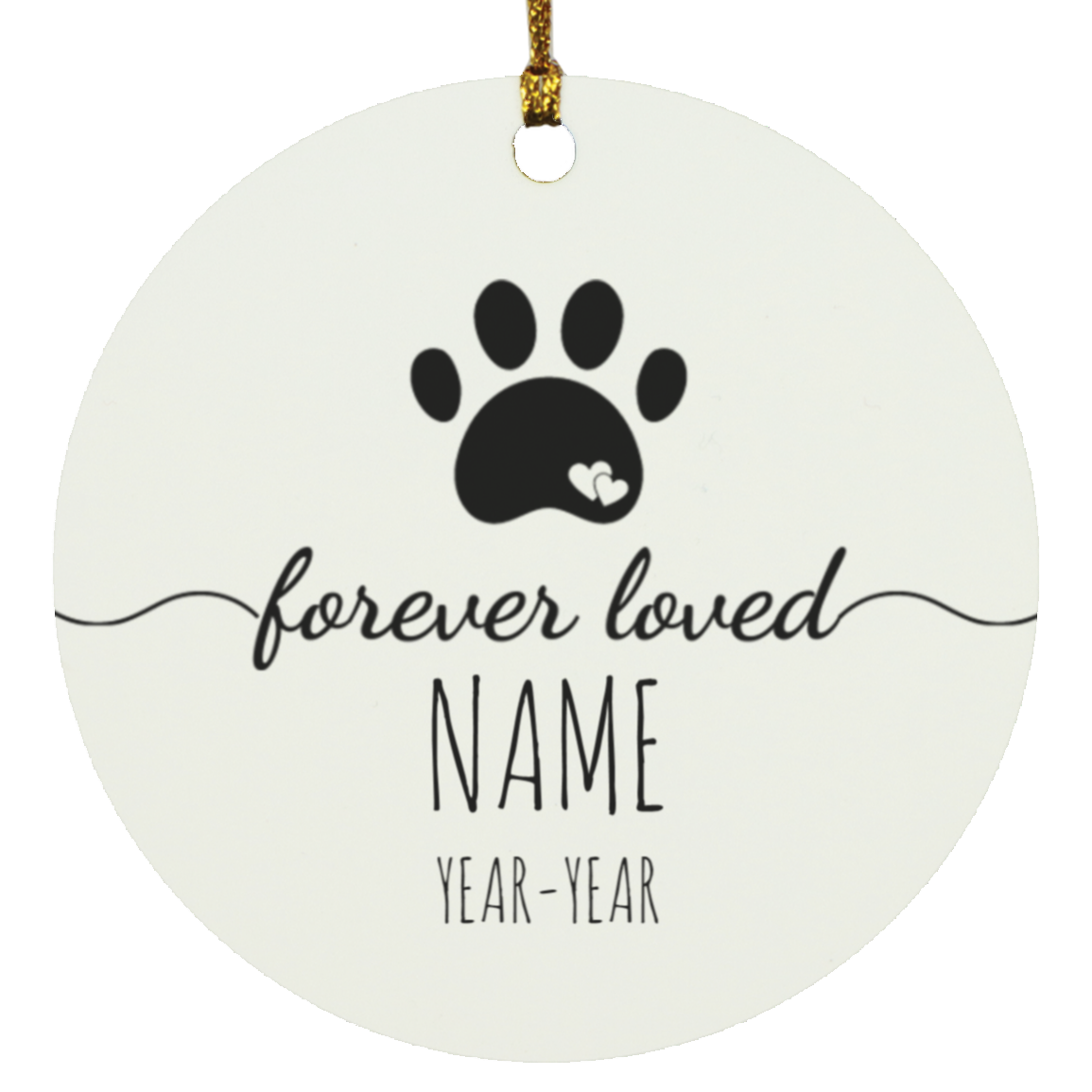 Forever Loved - Dog Memorial | Personalized | Christmas Ornament