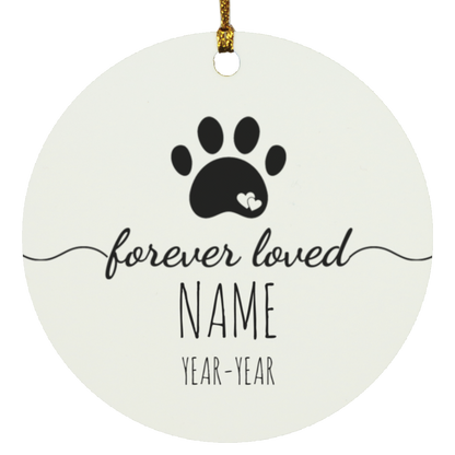 Forever Loved - Dog Memorial | Personalized | Christmas Ornament