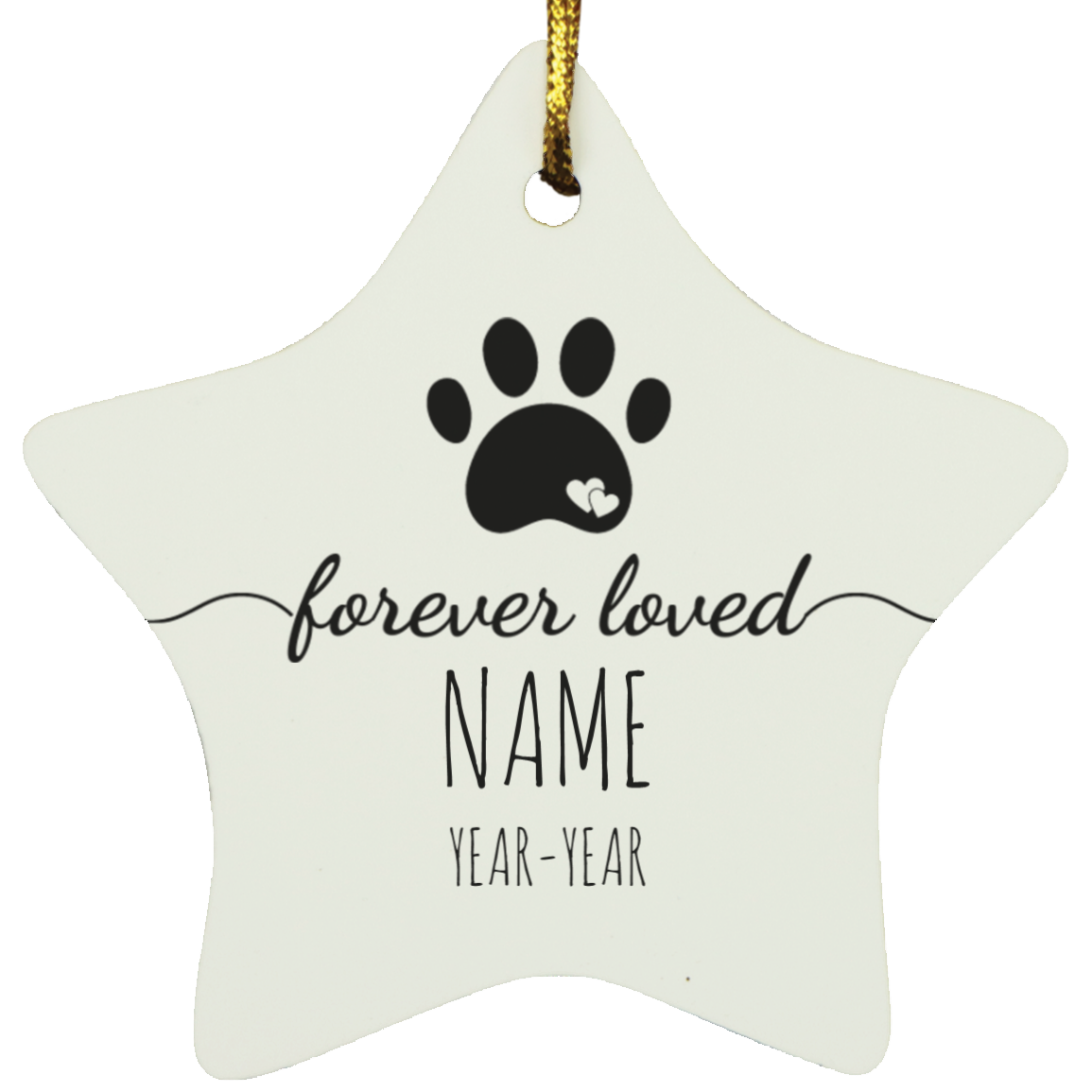 Forever Loved - Dog Memorial | Personalized | Christmas Ornament