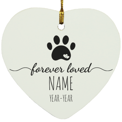 Forever Loved - Dog Memorial | Personalized | Christmas Ornament