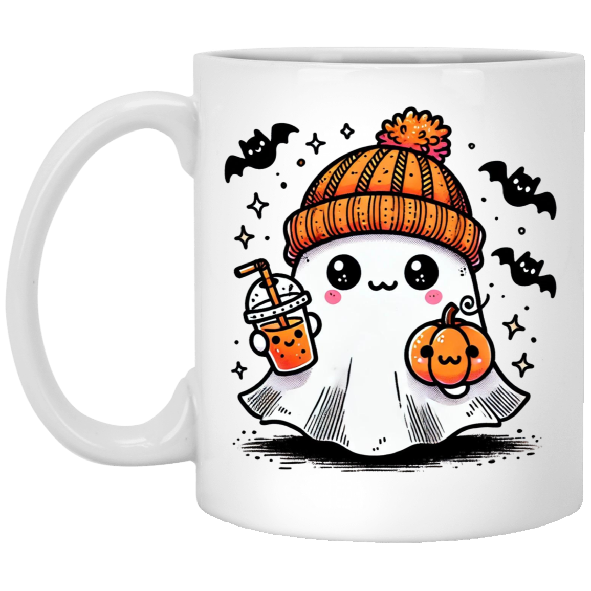 Cute Ghost Sipping Coffee | MUG