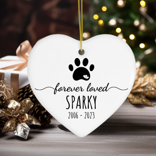 Forever Loved - Dog Memorial | Personalized | Christmas Ornament