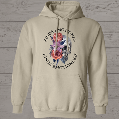 Kinda Emotional | Skull and Roses | Pullover Hoodie