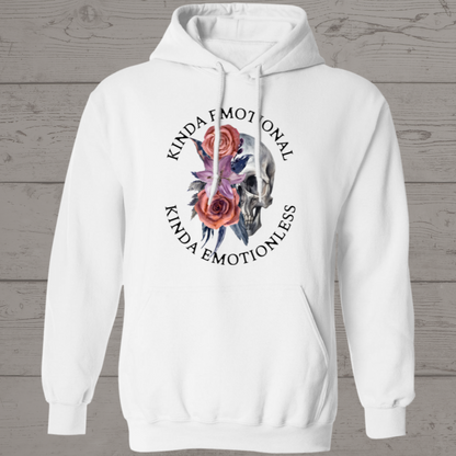 Kinda Emotional | Skull and Roses | Pullover Hoodie