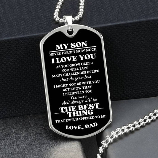To My Son | The Best Thing | Dog Tag Necklace