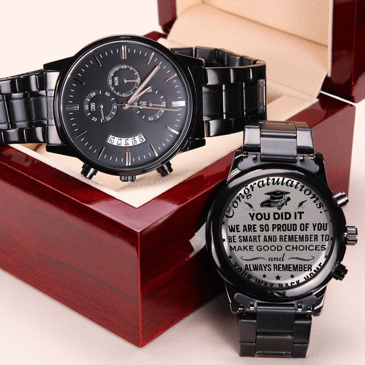To My Son | Engraved Chronograph Watch | Graduation Gift