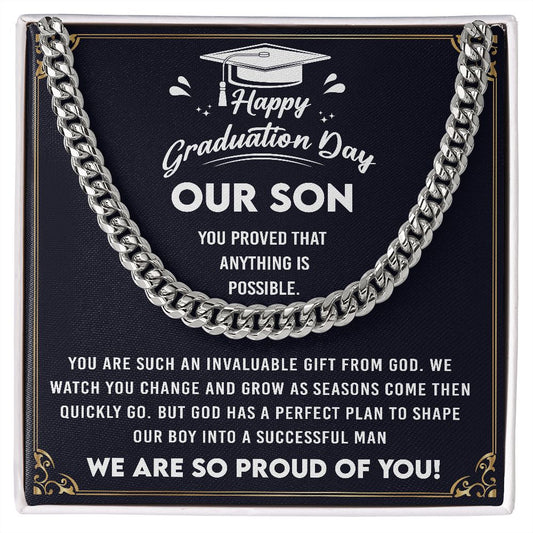To Our Son | Cuban Link Chain | Graduation Gift