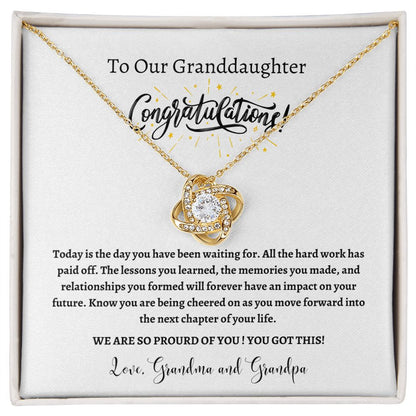 Granddaughter - Congratulations | Love Knot Necklace | Graduation Gift