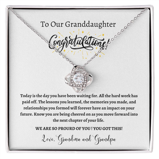 Granddaughter - Congratulations | Love Knot Necklace | Graduation Gift