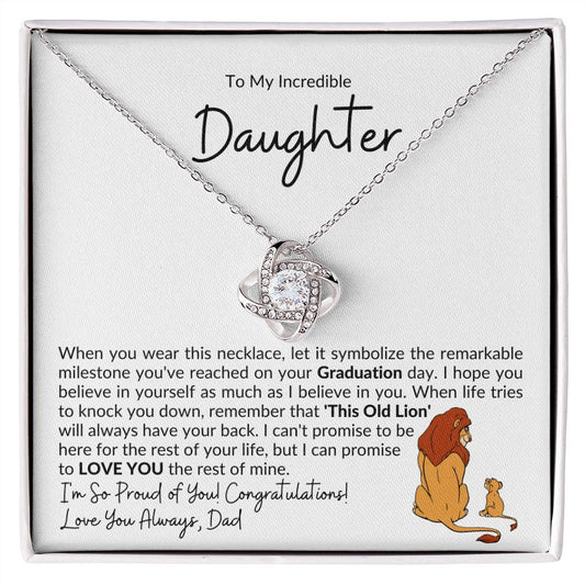 Incredible Daughter - This Old Lion | Love Knot Necklace | Graduation Gift