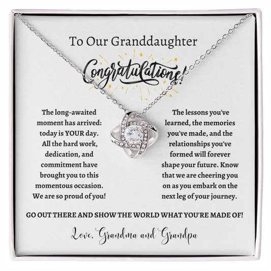 Our Granddaughter - Congratulations | Love Knot Necklace | Graduation Gift