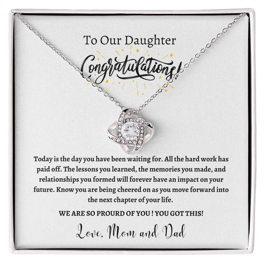 To Our Daughter - Congratulations | Love Knot Necklace | Graduation Gift