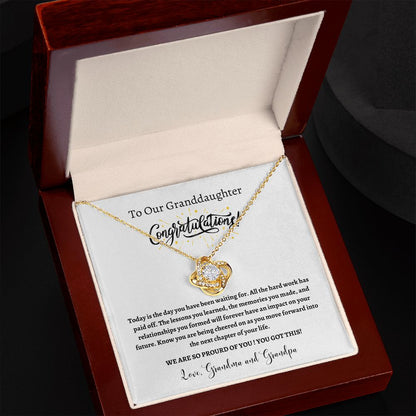 Granddaughter - Congratulations | Love Knot Necklace | Graduation Gift