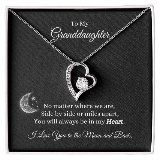 To My Granddaughter | Forever Love Necklace | Love you to the Moon | Gift