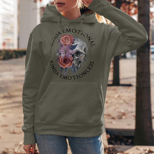 Kinda Emotional | Skull and Roses | Pullover Hoodie