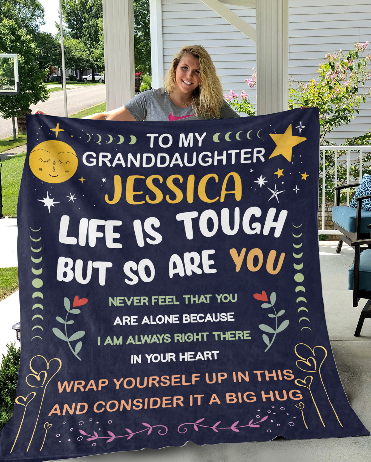 Granddaughter - Life is Tough But So Are You | Personalized Blanket