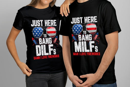 MILF-DILF - I Love Fireworks Matching T-Shirts