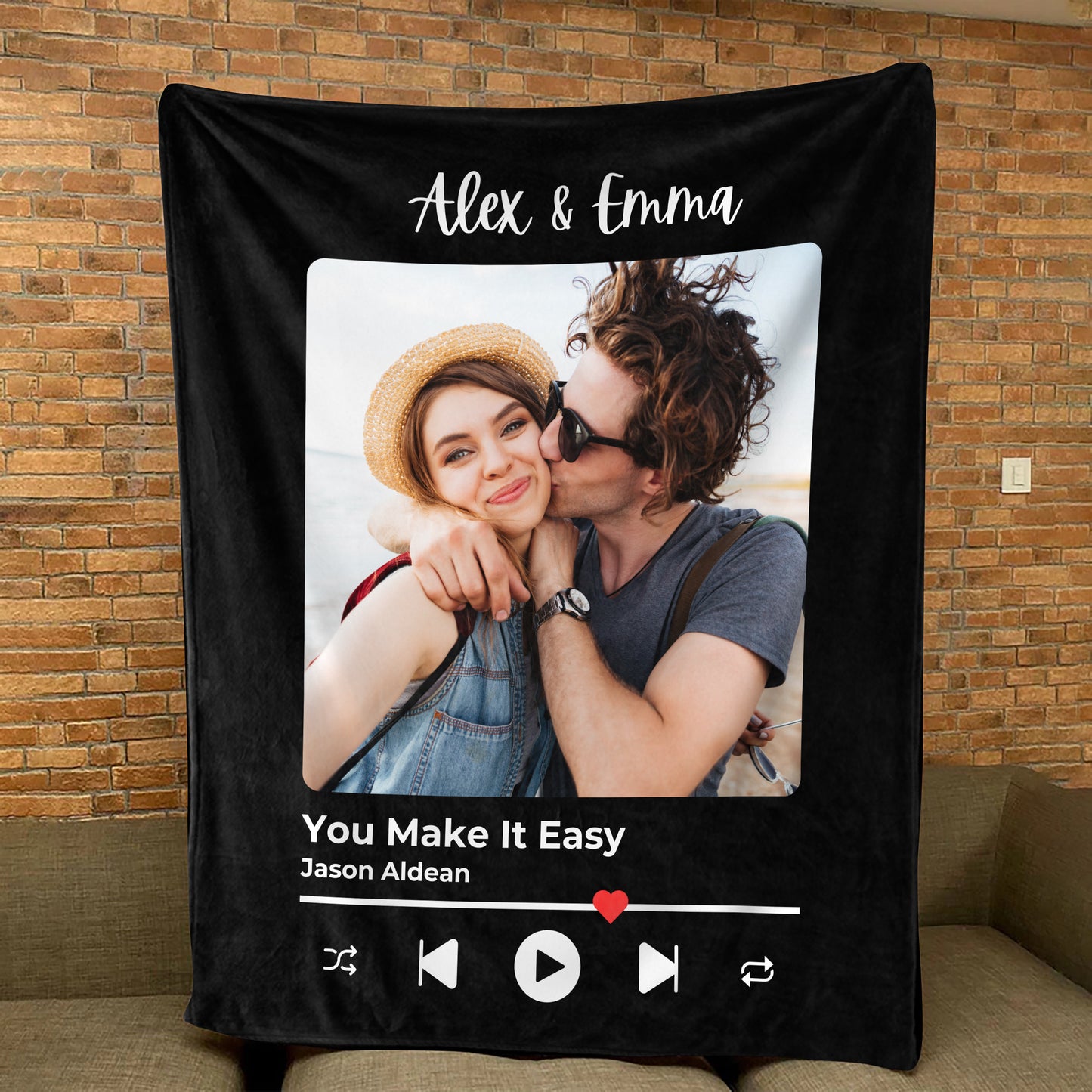 Personalized Music Photo Blanket