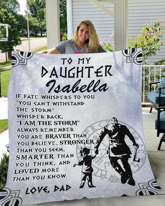To My Daughter | I Am The Storm | Personalized Blanket |Gift