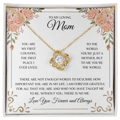 To My Loving Mom | Love Knot Necklace | Mother's Day | Birthday | Gift