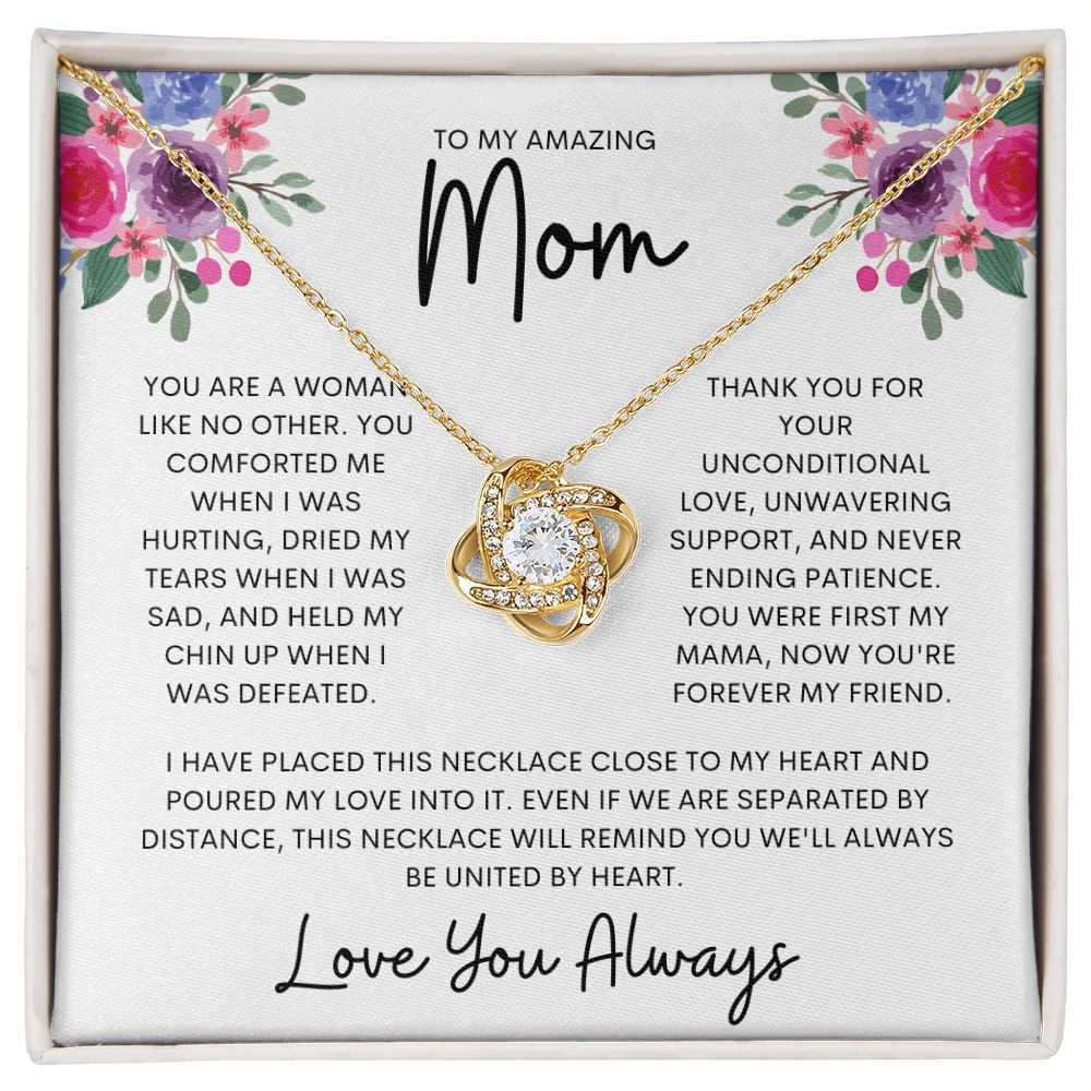 AMAZING MOM | LOVE KNOT NECKLACE | CHRISTMAS GIFT